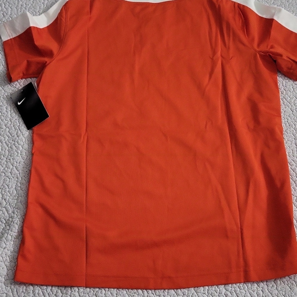 Nike Vibrant Orange and White Womens Sports Tee - Picture 3 of 3
